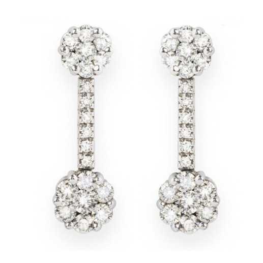 Orecchini di diamanti Camelia Doppia 1.38 - Orecchini della sposa