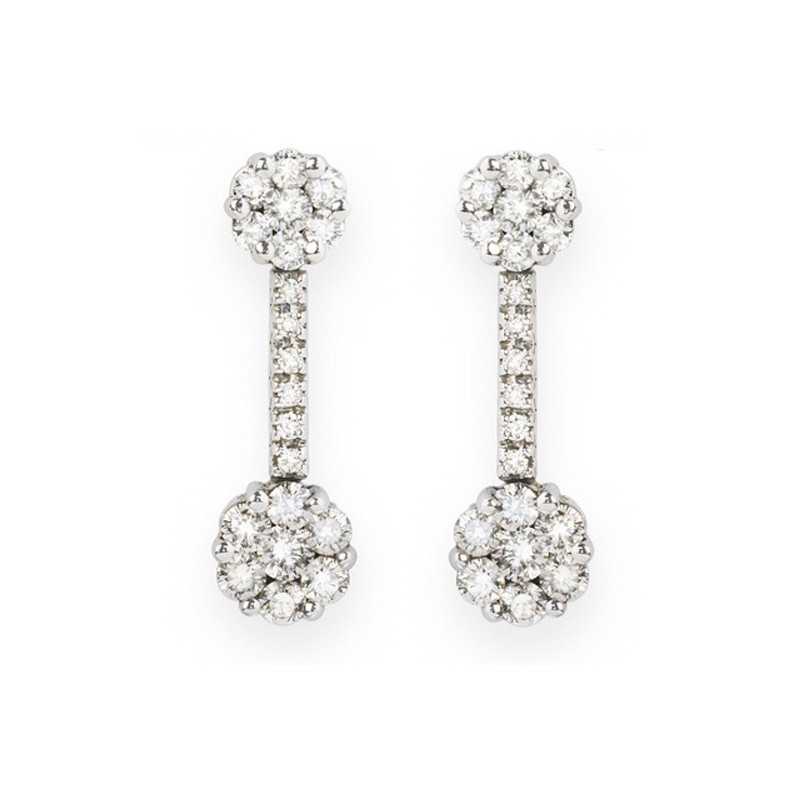 Pendientes Diamantes Camelia Doble 1.38 - Pendientes de Novia