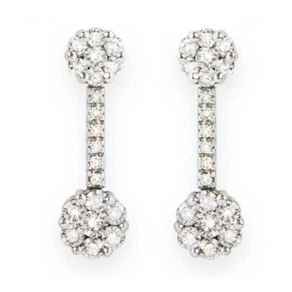 Pendientes Diamantes Camelia Doble 1.38 - Pendientes de Novia