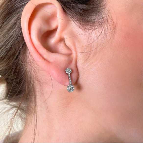 Pendientes Diamantes Camelia Doble 1.38 - Pendientes de Novia