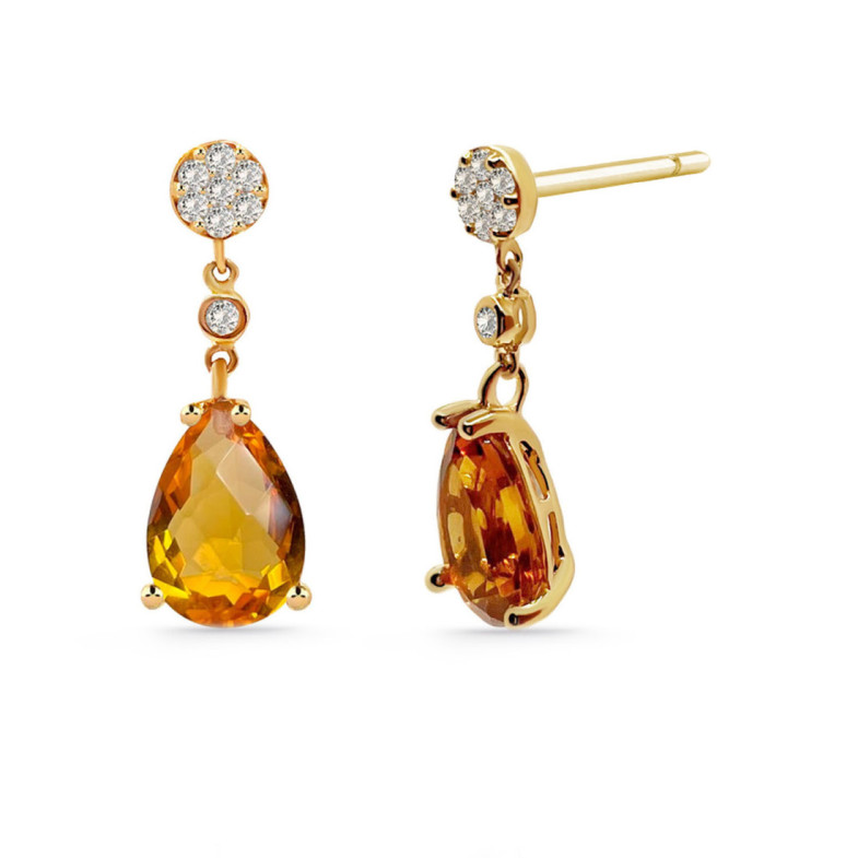 Pendientes Diamantes Leonor Citrinos - Pendientes Otras Piedras de Colores