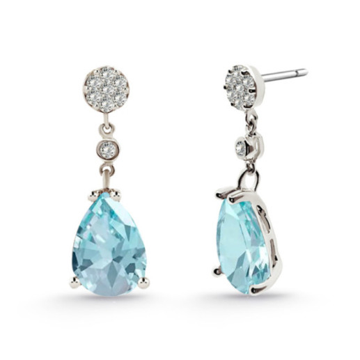 Pendientes Diamantes Leonor Topacios Azules - Pendientes Otras Piedras de Colores