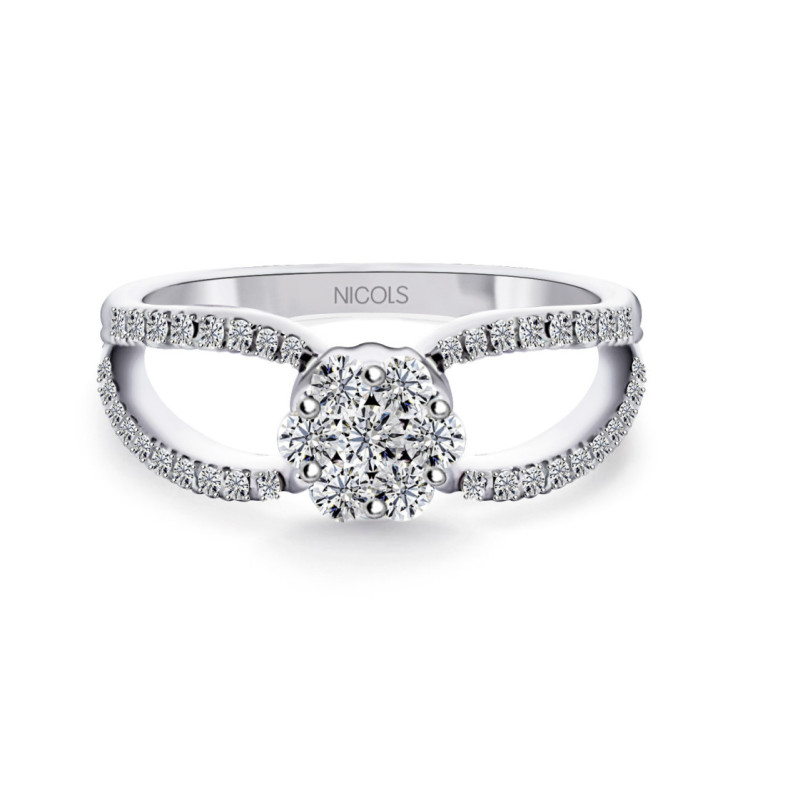 CAMELIA ONDA Diamond Ring - Diamond Rosette