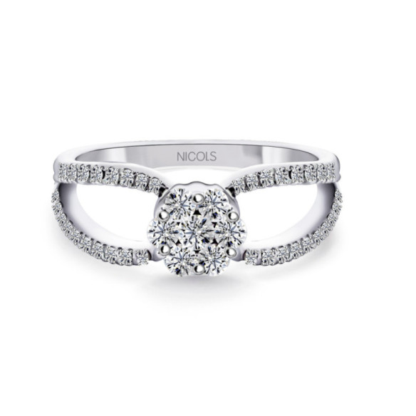 CAMELIA ONDA Diamond Ring - Diamond Rosette