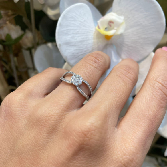 Kamelien Onda Diamantring - rosette