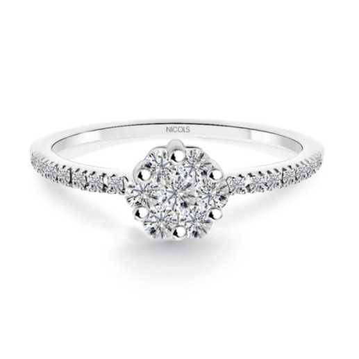 Anillo Diamantes Camelia 0.55 - Talla Brillante