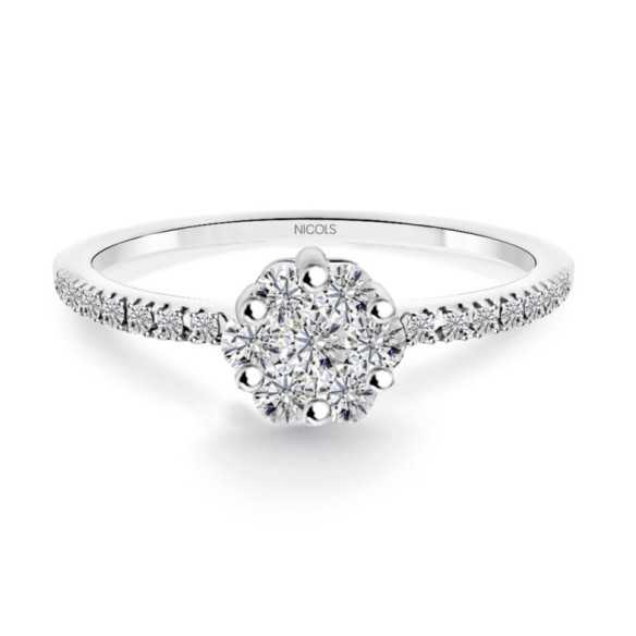 Anillo Diamantes Camelia 0.55 - Talla Brillante