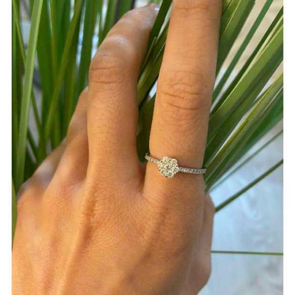 Anillo Diamantes Camelia 0.55 - Talla Brillante