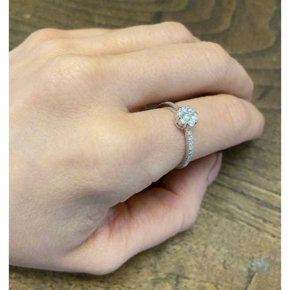 Anillo Diamantes Camelia 0.55 - Talla Brillante