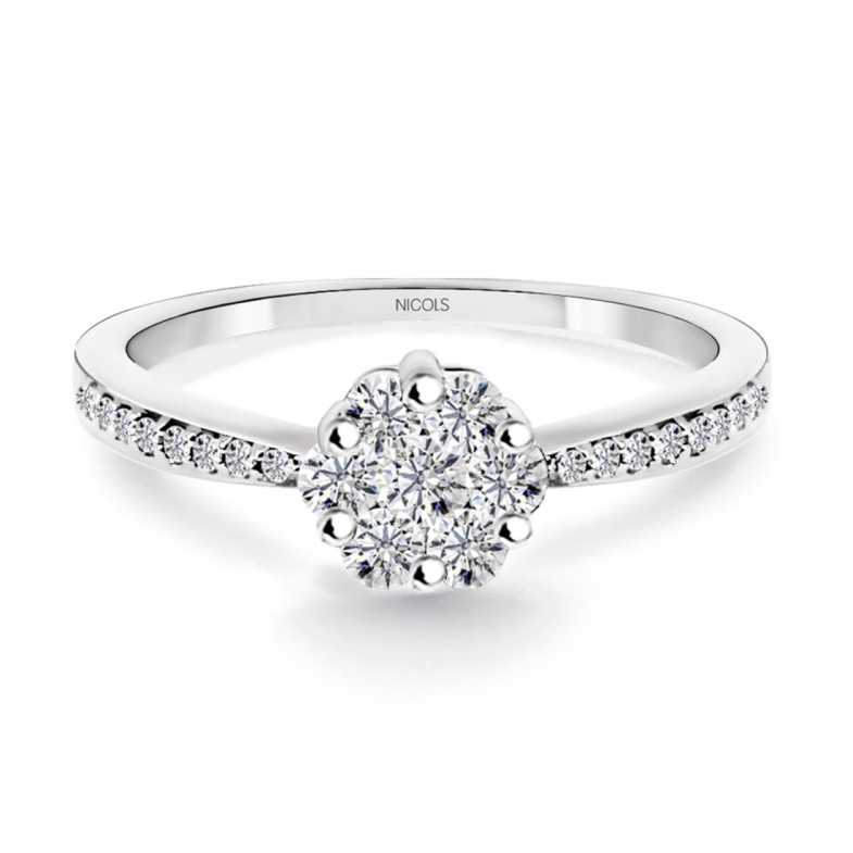 Anillo Diamantes Camelia 0.49 - ANILLOS