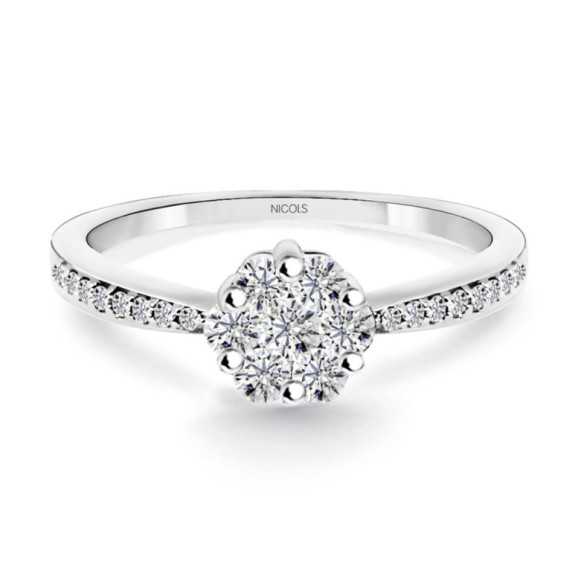 Anillo Diamantes Camelia 0.49 - ANILLOS