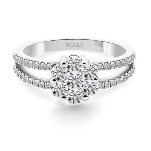 Anello doppio diamante Camelia - Brillante
