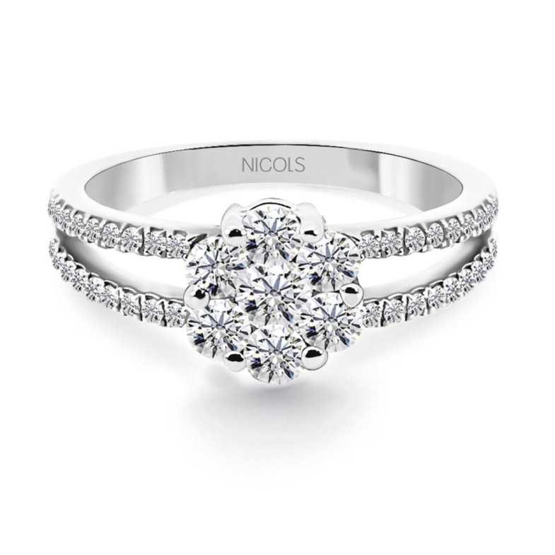 Camelia Doppel Diamantring - Brillant