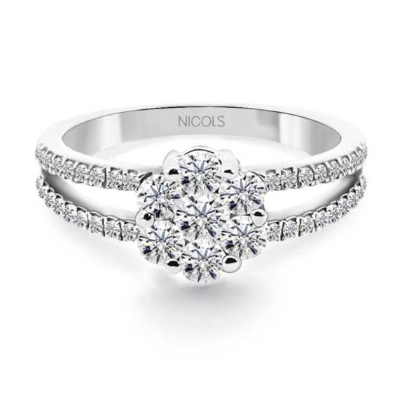 Camelia Doppel Diamantring - Brillant