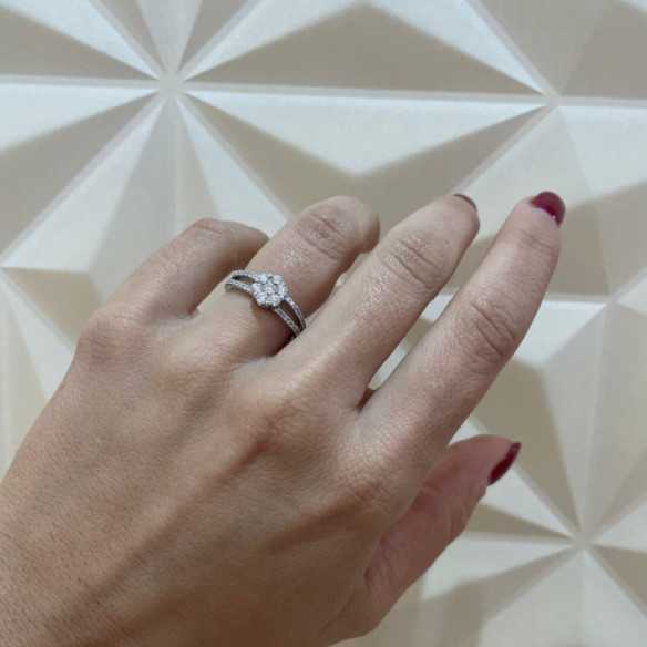 Camelia Doppel Diamantring - Brillant