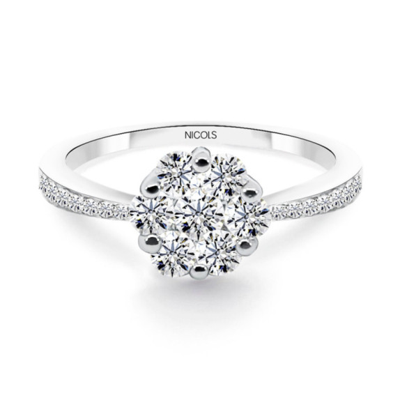 Anillo Compromiso Camelia 0.70 - Talla Brillante
