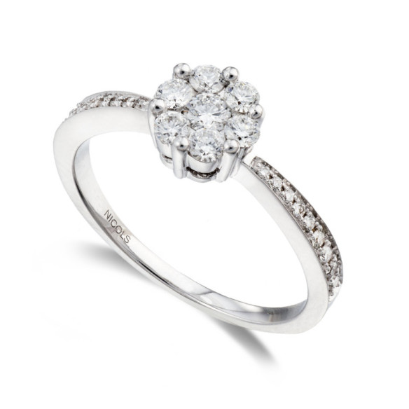 Anillo Compromiso Camelia 0.70 - Talla Brillante