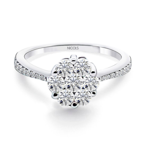 Anillo Compromiso Camelia 1.00 - Bianco Golden Soli