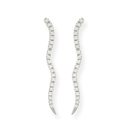 Ohrringe Wave Diamond Bar - Brautohrringe