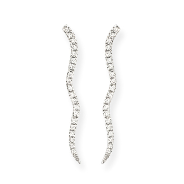 Orecchini Wave Diamond Bar - Orecchini della sposa
