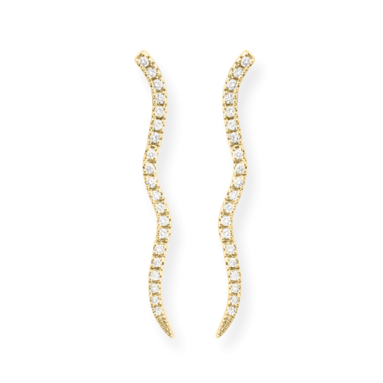Pendientes Barra Onda Diamantes Wave - PENDIENTES