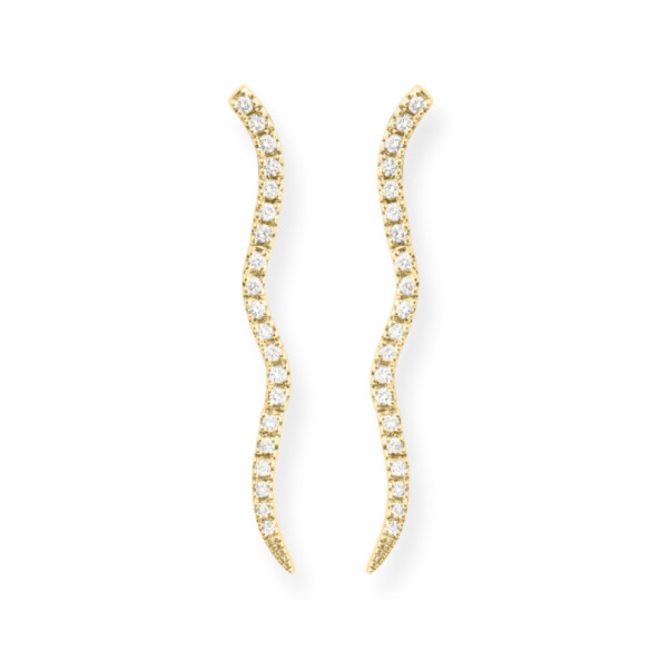 Pendientes Barra Onda Diamantes Wave - PENDIENTES