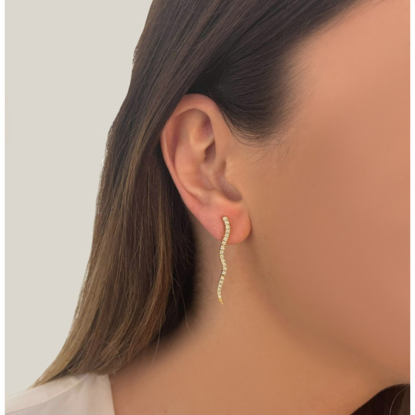 Pendientes Barra Onda Diamantes Wave - PENDIENTES