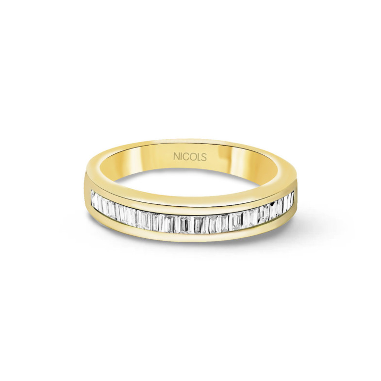 Alliance Ring ABELIA 0.40 Yellow Gold - Carving baguette