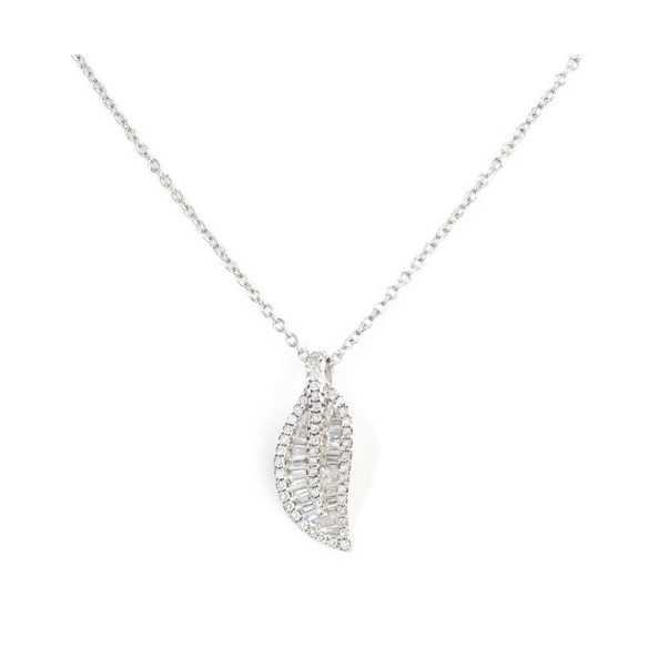 Diamant Blatt Halskette - Diamantanhänger