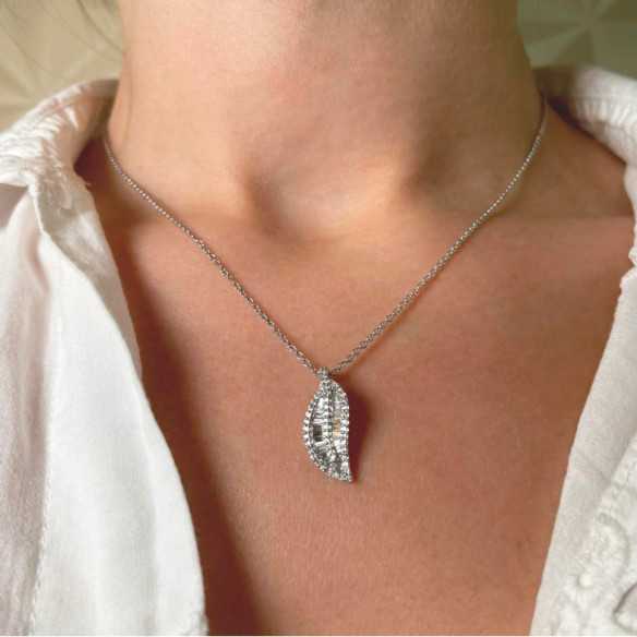 Diamond Necklace DIAMOND LEAF - Diamond pendants
