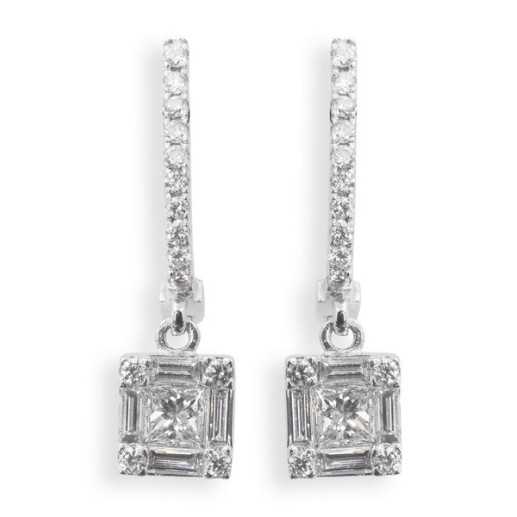 Brincos de diamante clássicos de diamante - Brincos de noiva
