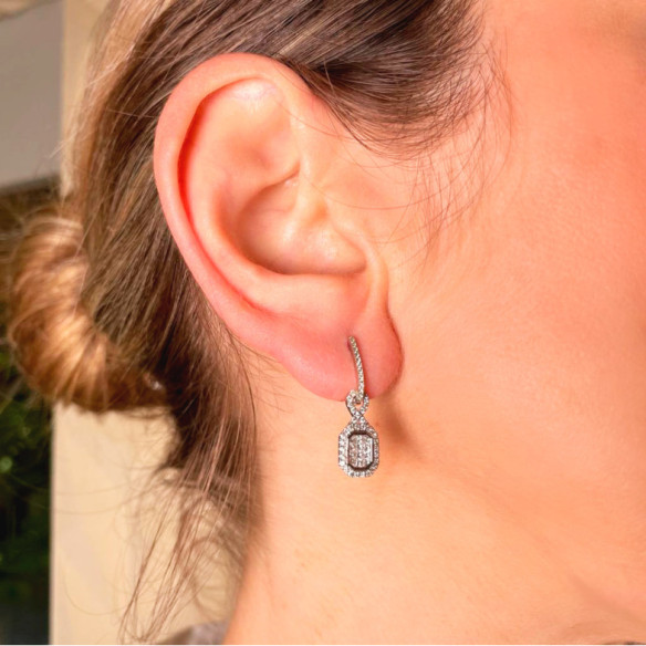 Pendientes Diamantes Square Removal - Pendientes de Novia