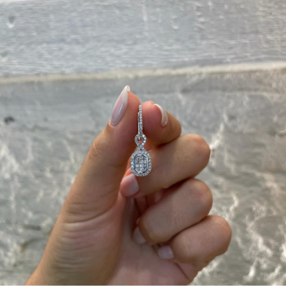 Pendientes Diamantes Square Removal - Pendientes de Novia