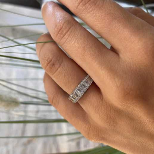 Anillo Diamantes Abelia 0.60 Oro Blanco - Talla Baguette 2