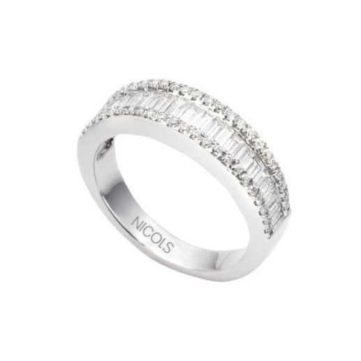 Anillo Diamantes Abelia 0.85 Oro Blanco - Alianzas de Baguette