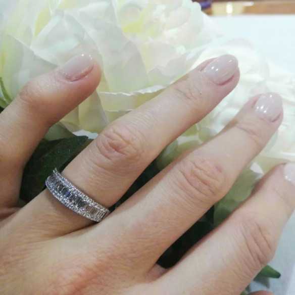 Anillo Diamantes Abelia 0.85 Oro Blanco - Alianzas de Baguette