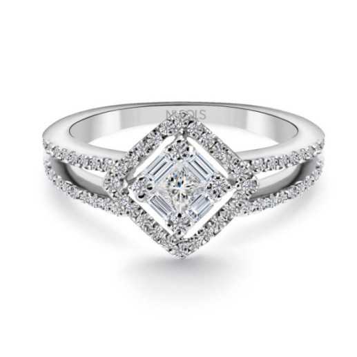 Anillo Diamantes Princess 0.42 ct - Talla Princesa