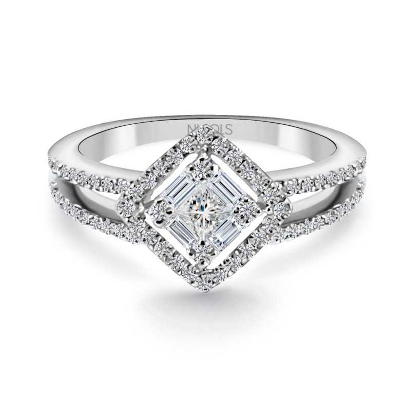 Princess Diamond Ring 0.42 ct - Princess