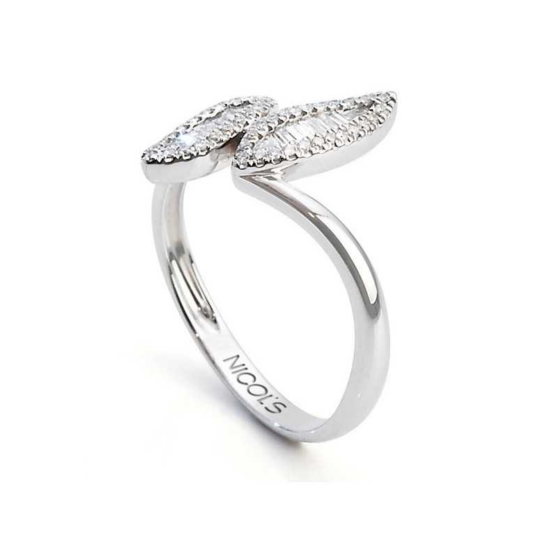 Anello di diamante foglia - Anelli di diamanti