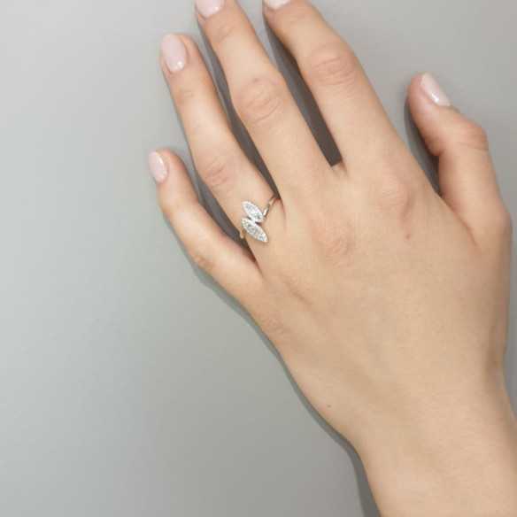 Anel de diamante folha - Anéis de diamante