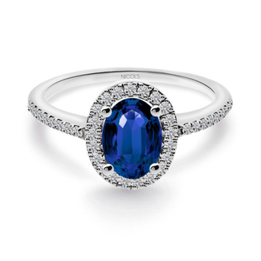Anillo Zafiro Orla Dalia 0.90 - Bagues en saphir