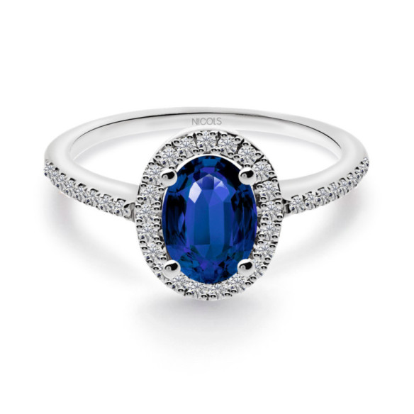 Anillo Zafiro Orla Dalia 0.90 - Bagues en saphir