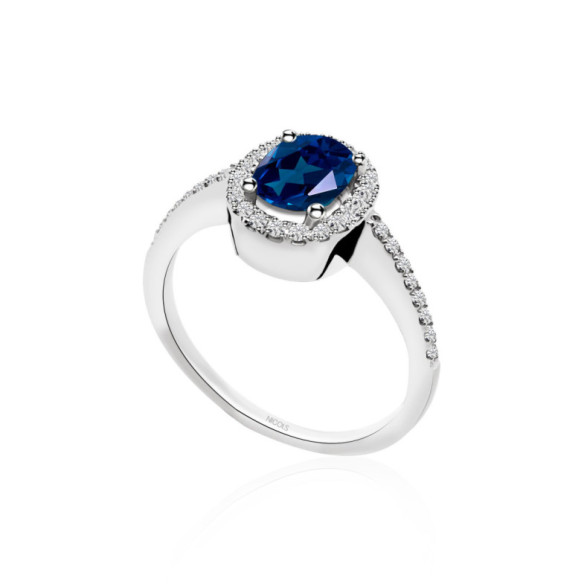 Anillo Zafiro Orla Dalia 0.90 - Bagues en saphir