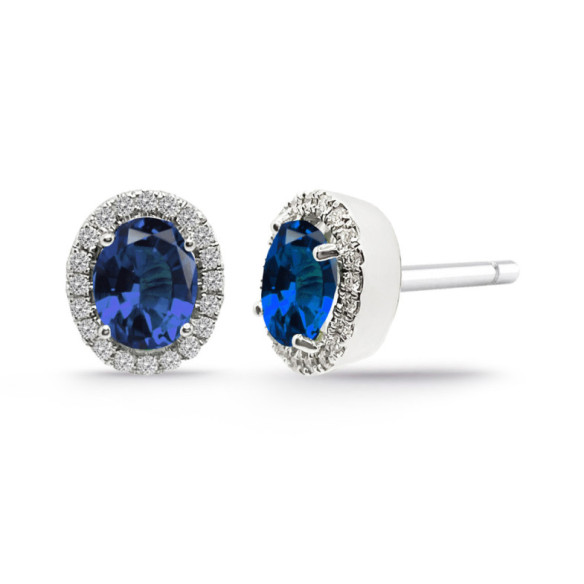Pendientes Zafiro Orla Dalia 1.80 - Pendientes de Zafiro