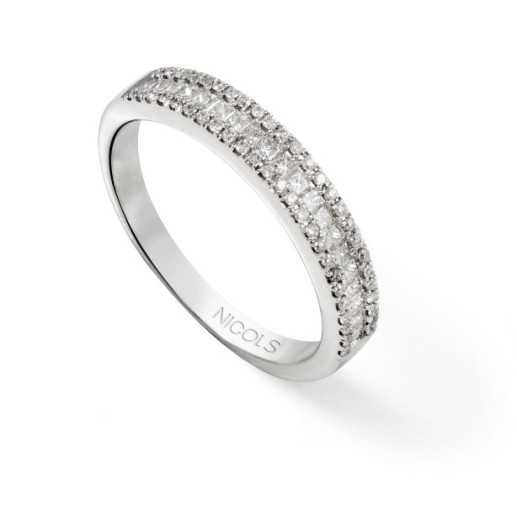 Anello Alleanza Principessa 0.50 Oro Bianco - Principessa