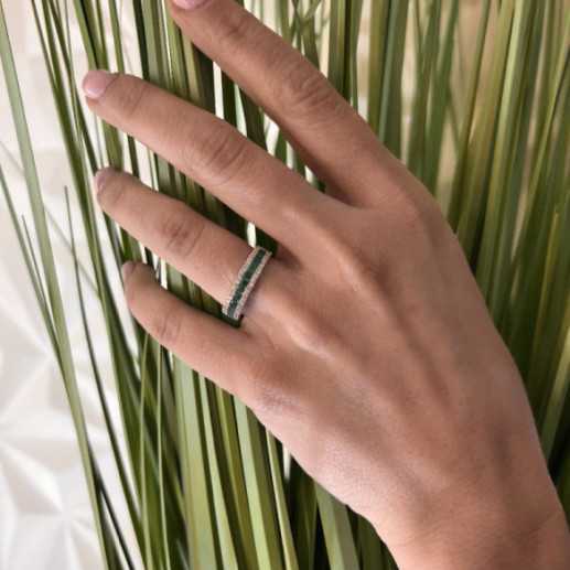 Princess Emerald Ring and Amelia Diamonds 0.30 - Rings 2