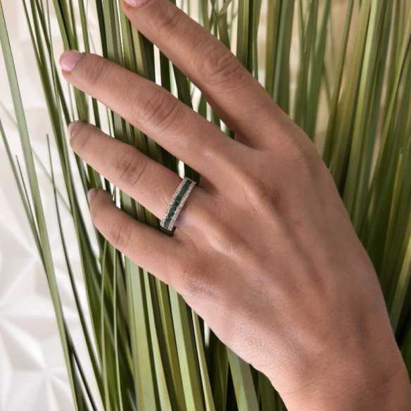 Princess Emerald Ring and Amelia Diamonds 0.30 - Rings
