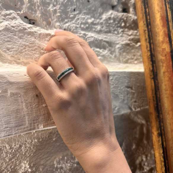 Princess Emerald Ring and Amelia Diamonds 0.30 - Rings