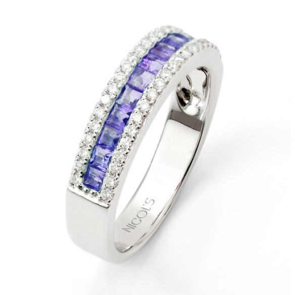 Sapphire Princess Ring e Amelia Diamonds 0.30 - Anelli zaffiro