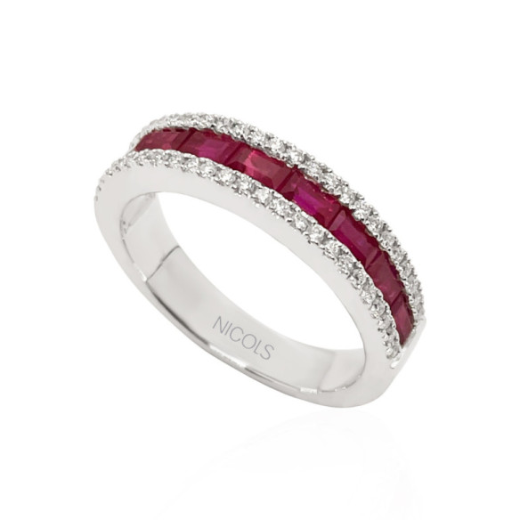 Anillo Rubi Alianza Baguette Amelia - Alianzas de Compromiso